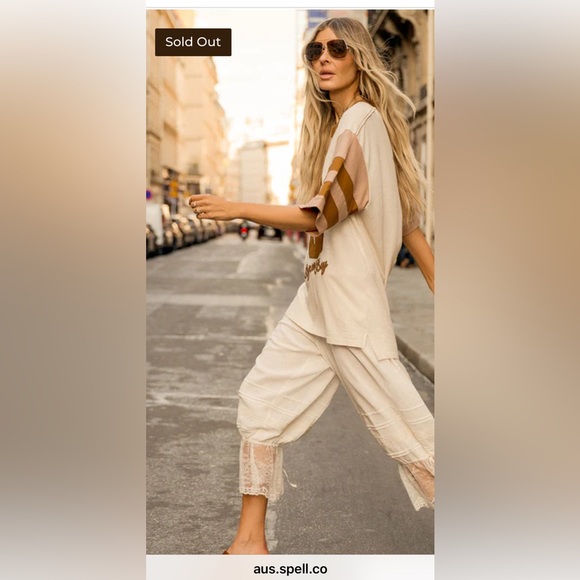 Spell Cream Lace Pants size XL new with tags - Picture 2 of 5